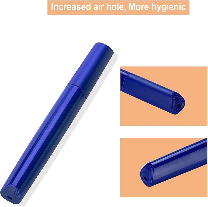 Travel Toothbrush Case, Portable Toothbrush Cover Container Storage Container, Breathable Design with Air Hole More Tube for Travel Hiking Camping and Business Trip (Deep Blue) - Image 3