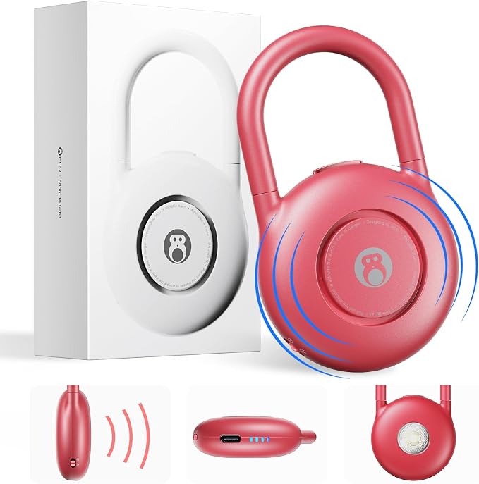 HOU 130dB Personal Alarms for Women – USB-C Rechargeable Self Defense Alarm Keychain with Strobe Light – Loud Personal Safety Alarm for Students & Jogging – Safe for Seniors, Magenta by HOU