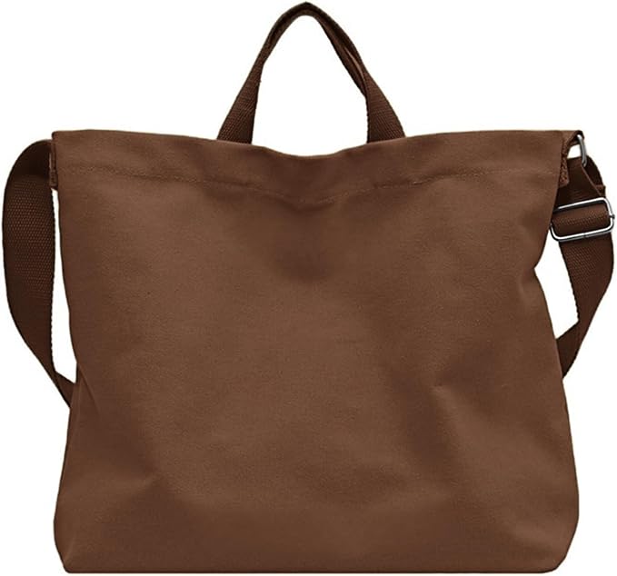 Women's Canvas Tote Bag inside Out Bag with Adjustable Crossbody Strap for Work Travel Shopping Durable Handbag for Men by Unknown