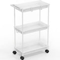 SimpleHouseware Standard 3-Tier Slim Rolling Storage Cart, White by SimpleHouseware