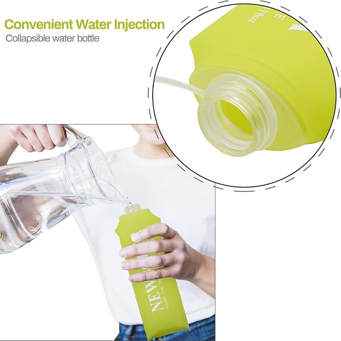 Soft Flask Running Bottles Collapsible Water Bottle Foldable for Traveling Running Vest Collapse Hydration TPU 500ml for Runner (500ml-Pack of 2) - Image 6