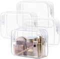 TSA Approved Toiletry Bag - Clear Makeup Bag Travel, 4 Medium White | Quart Size for Carry-On, Reinforced Seams, Water-resistant, Smooth Metal Zipper, Clear Easy-Check for Airport Hotels, Women by Packism