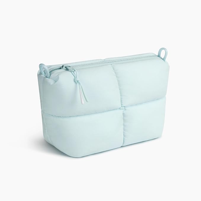 Comfyable Puffy Electronics Organizer Travel Case, Cute Tech Pouch for Women Men, Cable Storage Bag for Charger, Phone, Power Bank, Cord, Compact Tech Accessories Pouch, Ice Blue - Image 3