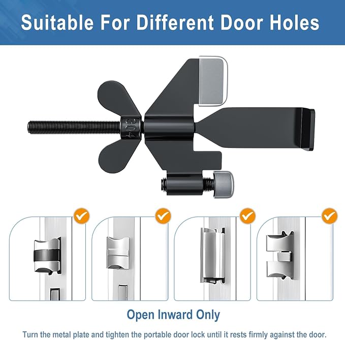 1 Pack Door Stop Alarm with Adjustable Portable Door Lock 120 dB Travel Door Stopper Door Wedge Alarm with 3 Levels Sensitivity for Hotel, Home, Apartment - Image 8