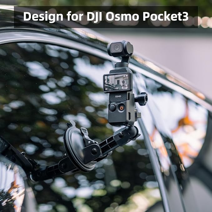 Pocket 3 Suction Cup Mount, Car Mount Windshield Window Dash Holder Kit with Expansion Adapter for DJI Osmo Pocket 3,GoPro Hero 13/12/11/10/9/8,DJI Action 5 Pro/4/3 Accessories (for Pocket 3) - Image 2