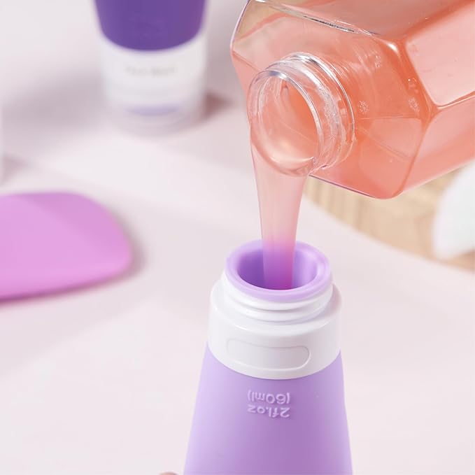INSFIT Travel Bottles for Toiletries, TSA Approved 3oz Travel Size Containers, BPA Free Leak Proof Squeezable Silicone Tubes for Shampoo Conditioner Lotion Body Wash with Labels - Image 3