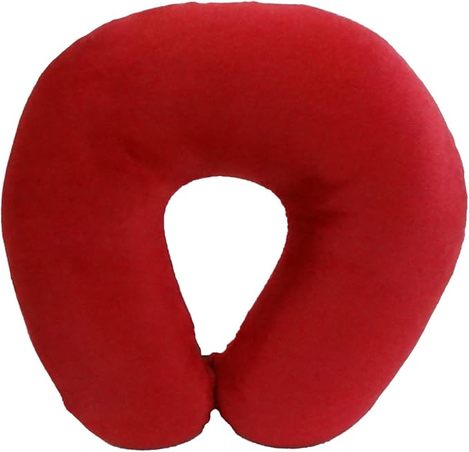Wolf Essentials Adult Cozy Soft Microfiber Neck Pillow for Travel – Compact, Machine Washable - Perfect for Airplane, Car, or Home Use - Filled and Finished in The USA – Red - Image 5