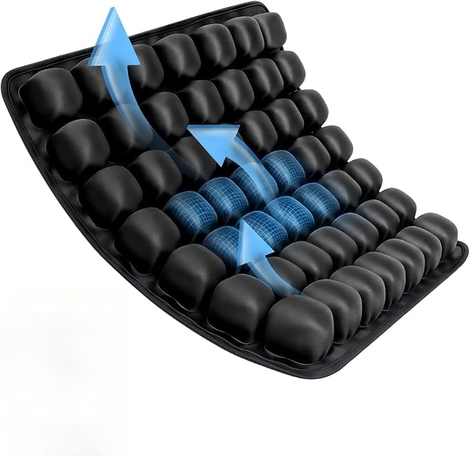 Bogey's Antidote Upgrade Airplane Seat Cushion - Inflatable Travel Cushion for Long Flights with No External Pump, Non-Slip, Washable, with Storage Bag(Black) by Unknown