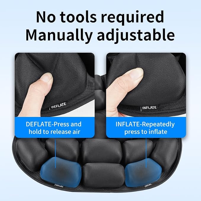 Sondour Travel Seat Cushion, Inflatable Airplane Cushion for Long Flights | U-shaped Portable Airline Cushion with Air Pump for Office & Airplane,Wheelchair,Car Stadium,Pressure Relief - Image 3
