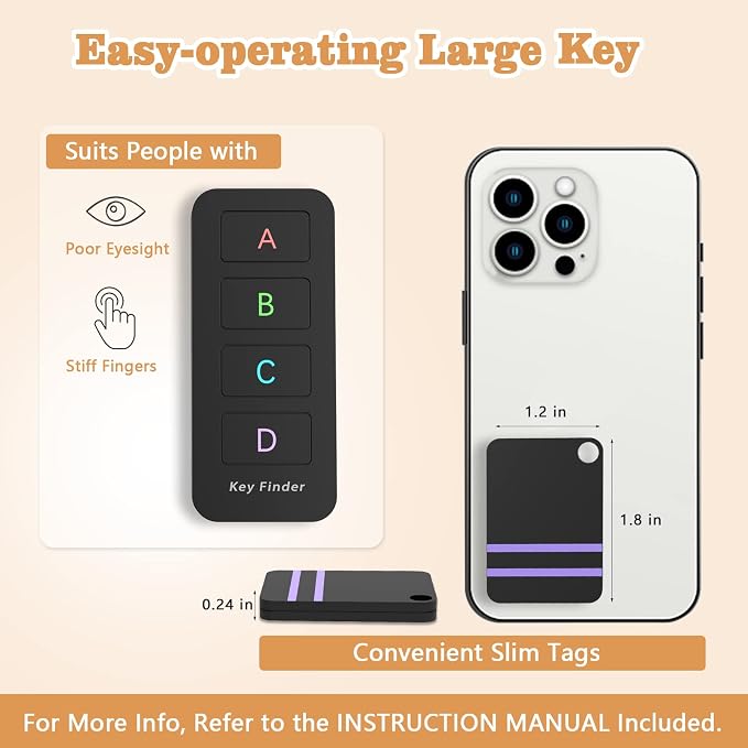 Remote Control Finder, Pack of 4 Find My Keys Device | Stick on Remote Finder Beeper, Tracker Tags for Car Keys and Phones | 120Ft Range 80dB RF Key Locator, Lost Key Finders That Make Noise - Image 3