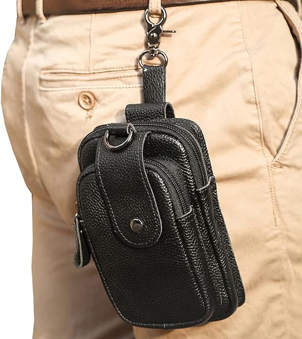 Leather Waist Pack Phone Belt Bag for Men Loop Holster Wallet Cellphone Case Pouch Pack Clip Money Purse - Image 7