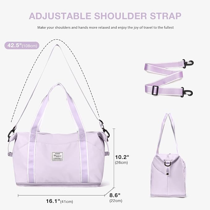 Travel Duffel Bag, Sports Tote Gym Bag, Shoulder Weekender Overnight Bag for Women - Image 5