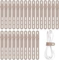 Oligei 25 Pcs Silicone Cable Ties, Cable Ties Reusable, High Elasticity Cord Wraps for Electrical Cords, Cord Organizer for Earphone, Phone Charger(Khaki) by Oligei