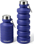 Nefeeko Collapsible Water Bottle, 27oz Reuseable BPA Free Silicone Foldable Water Bottles for Travel Gym Camping Hiking, Portable Leak Proof Sports Water Bottle with Carabiner | Foldable Water Bottles for Travel Gym Camping Hiking, Portable Leak Proof ... by Nefeeko