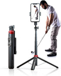 62" Phone Tripod & Selfie Stick for Golf Training | Extendable Cell Phone Tripod Stand with Wireless Remote and Phone Holder, Golf Training Aid - Compatible with iPhone Android by EUG-PRODUCTS