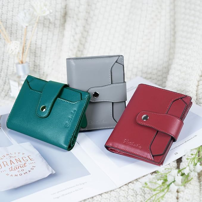 BOSTANTEN Leather Womens Wallet Small RFID Blocking Credit Card Holder | Removable ID Window, Zipper Coin Pocket, Bifold, Minimalist, Fits Small Purses, Daily Use, Ladies Gifts, Peacock Blue - Image 8