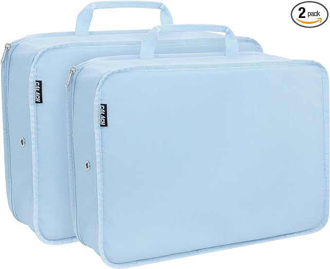 Compression Packing Cubes Travel Packing Suitcase Organizer Bags, Blue | Heavy Duty Expandable Travel Cubes for Packing Luggage Organizer Bags Compression Bags for Travel Essentials by CALACH