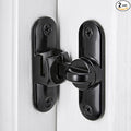 2 Pcs Black 90/180 Degree Sliding Door Latches,Zinc Alloy Flip Latch | Barn Door Latch,Cabinet Lock,Right Angle Door Lock,for bedroom,cabinet,drawer,Gardens,Wine Cabinet,garage,window,Pet Cage by Wocoe