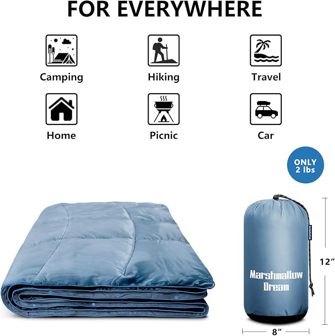 Camping Blanket, Puffy Blanket Lightweight Windproof Water Resistant for Outdoors,Hiking, Backpacking,Beach,Car,Picnic,Stadium - Image 5