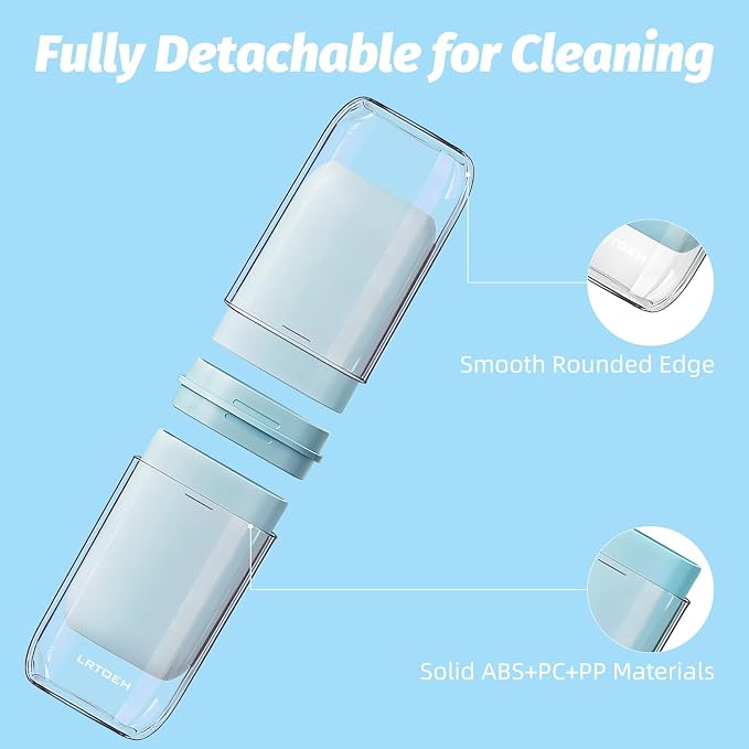 4-in-1 Toothbrush Travel Cup, Portable Toothbrush Container | Multi-functional travel cup, for family camping business trip, separates into 4 cups with cover, lightweight, blue - Image 6