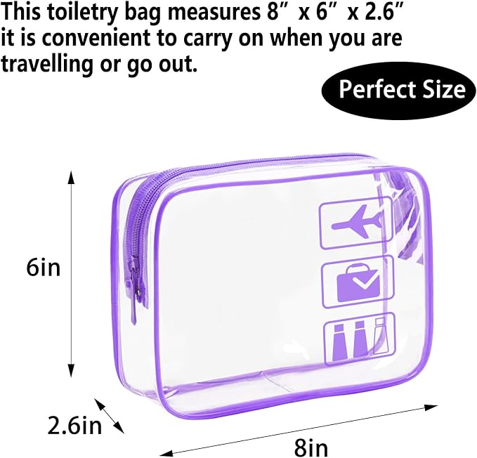 Clear Makeup Bags Toiletry bags Quart Size Travel Bag,6 Packs | TSA Approved Toiletry Bag 6Pcs- Clear Travel Bags for Toiletries, Carry on Airport Airline Compliant-Bag. - Image 2