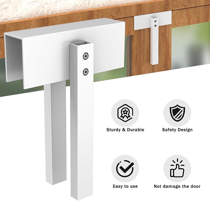 4 Pack Metal Bifold Door Lock Folding Door Lock Closet Door Lock Closet Protection Child and Pet Proof Bi-fold Door Lock Bifold Door Lock Child Safety Installation-Free - Image 7