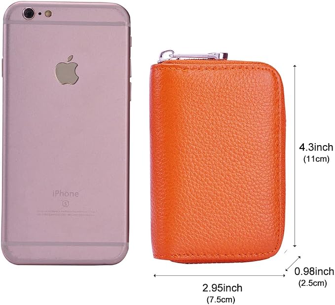 RFID Credit Card Holder Genuine Leather Credit Card Wallet with Zipper | RFID - Image 4
