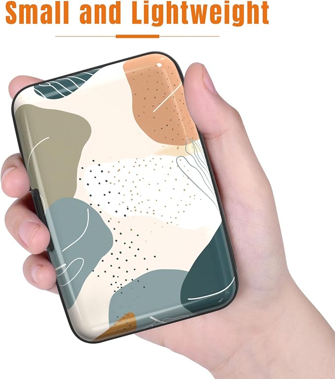 Rimilak Aluminuml Credit Card Holder,Modern Abstract Art | Mini Credit Card Wallet RFID Blocking Slim Metal Hard Case for Women Men - Image 3