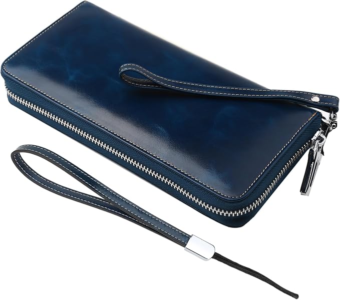 Small Compact Women Wallet RFID Blocking Genuine Leather Bifold Purse with ID Windows by Lavemi