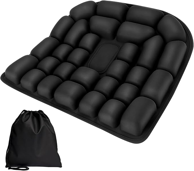 Airplane Seat Cushion for Long Flights Inflatable Seat Cushion | Travel Seat Cushion | Office Chair | Wheelchair | Sciatica Pain Relief | Press-to-Inflate | Storage Bag | Portable by HLCZLUZ