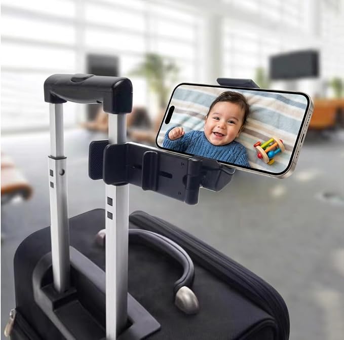 Hands-Free Airplane Phone Holder - Eye-Level Travel Mount for Flight Tray Table, Portable Clip-On Stand for Desk, Train, Luggage - Travel Essentials - Image 6