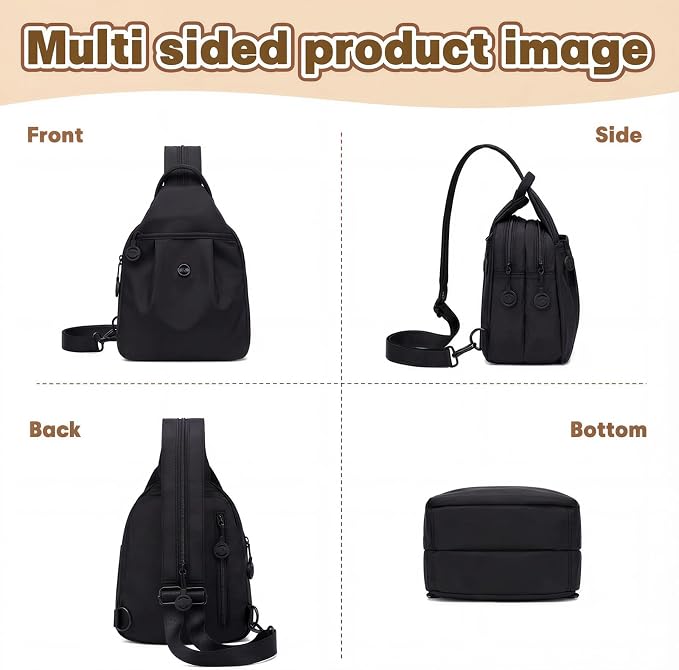 Waterproof 2-Way Mini Commuter Bag, Multi-Compartment Oxford Small Backpack, For Women, Collegeman, Commuter, Travel with Anti-Theft,Three in One Multifunctional Convertible Design(Black) - Image 7