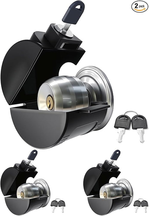 2 Packs Child Proof Door Knob Cover Lock – Prevents Turning of Door Knob and Access to Keyhole, Can be Used for Home Rentals, Evictions, Job Sites & More – Keyed Alike (Black) by Lifeneedssparkstofly