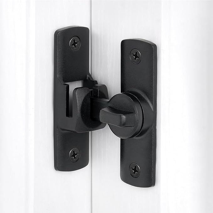 3 Pcs Black 90/180 Degree Flip Lock,Aluminum Alloy Barn Door Latch | Right Angle Door Lock Latch,Sliding Door Latches,Flip Gate Latches,for bedroom,garage,drawer,cabinet,window,pet enclosures - Image 3