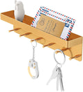 MKO Key Holder for Wall, Mail Organizer and Key Rack with Tray for Hallway, 6 Key Hooks Wall Mount Adhesive(Gold) | Metal Material, Key Rack with Shelf, Wall Mount, Mail Organizer Tray, Suitable for Entryway, Hallway, Living Room by MKO