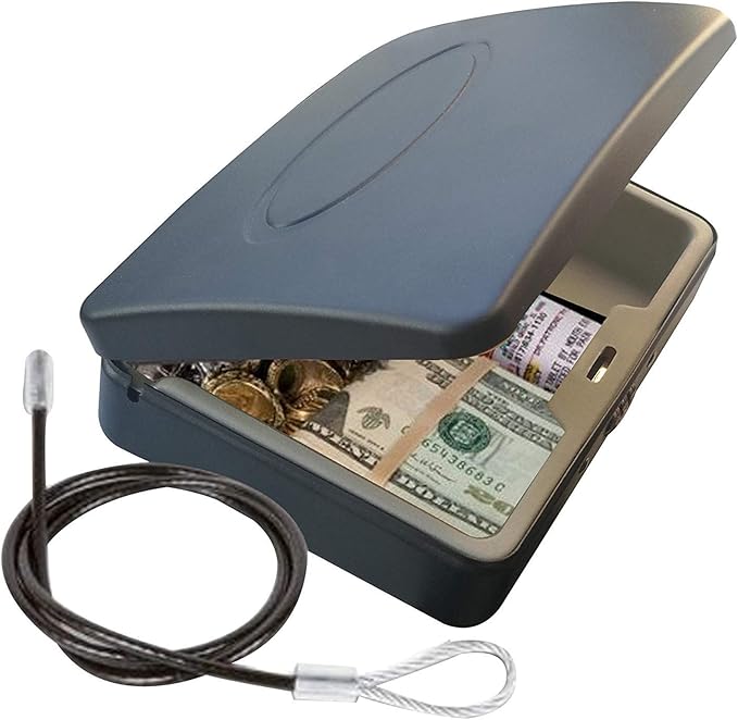 Portable Key Storage Lock Box,Travel Lockbox Safe with Combination Lock,Black by Unknown