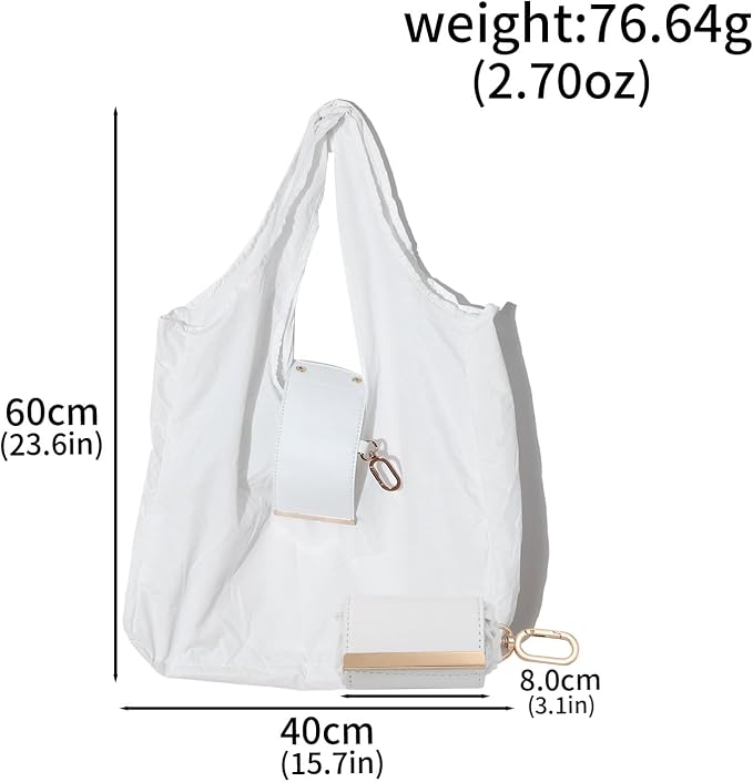 Foldable Tote Bag Keychain - Large Capacity Portable Shopping Bag Keyring - Reusable Groceries Bag for Daily Use - Image 3