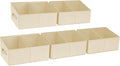 DIMJ Closet Storage Bins, 5 Pack Storage Baskets for Shelves, Foldable Closet Organizer with Handle, Linen Closet Organizers and Storage for Clothes, Toys, Towel, Books (Beige) by DiMJ
