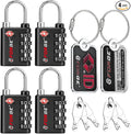 Forge Dual-Opening: Key or Combination Lock, TSA Approved Lock for Luggage, Pelican case, Travel, Gym, School, Luggage Combination Lock, Travel Bag Lock (Black 4 Locks and 2 ID) by Forge