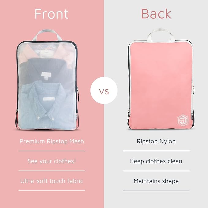 TRIPPED Travel Gear Large Compression Packing Cubes with Mesh 6-Piece Set | See-Through Mesh Organizers Maximize Space While Keeping Clothes and Travel Gear Organized and Easy to Find - Image 4
