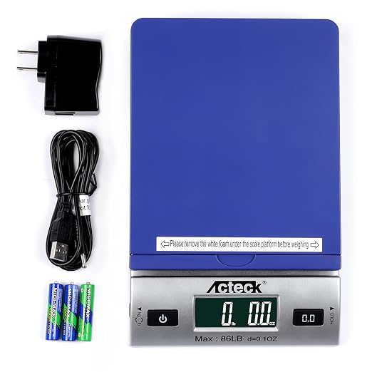 Acteck High Accuracy A-DS 86LBx0.1OZ Digital Shipping Scale, Postal Scale and Mail Scale (86LB Blue) by ACTECK