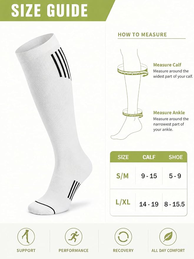 4-Pack 15-20 mmHg Athletic Compression Socks - Image 4