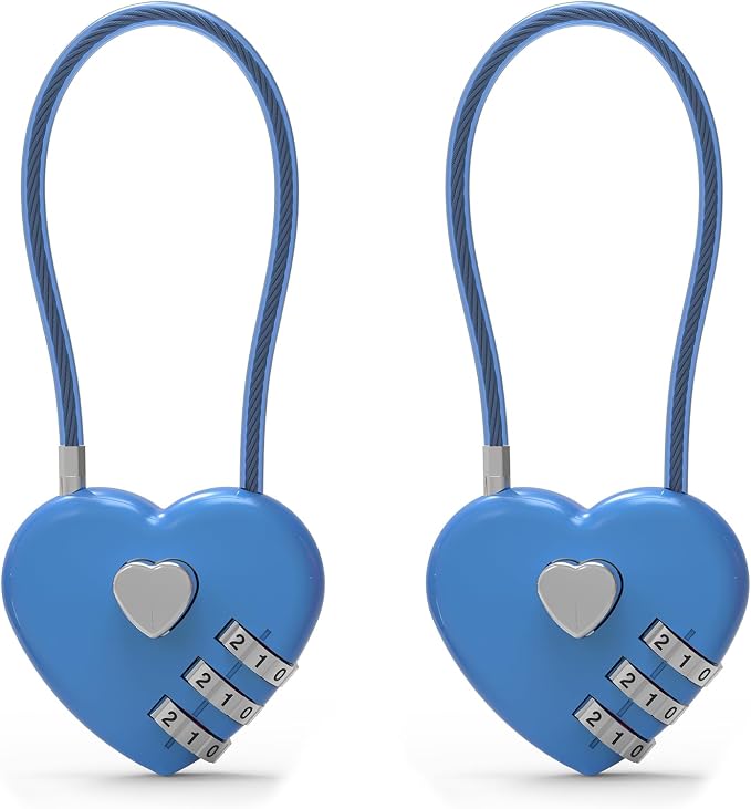 3 Digit Combination Lock, Combo Cable Lock with Code, Small Padlock Combination with Cable, for Luggage, Suitcase, Gym Locker, Backpack Bag Zipper, Cabinet, Mailbox, Outdoor Fence Gate by SpecializeinCombinationLock
