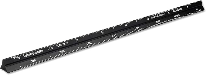 Alumicolor Aluminum Engineer Metric Pocket Scale, 15CM, Black by Alumicolor