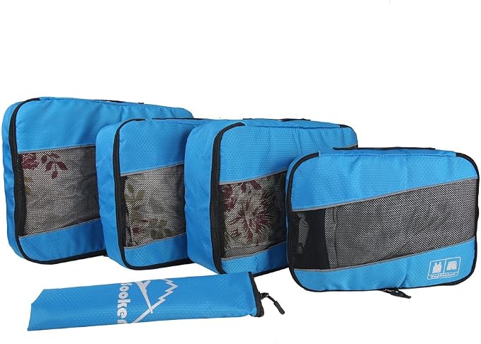 5 Set Packing Cubes for Travel Large Suitcase Luggage Organizer Bags Travel Accessories Vacation 4 Cubes 1 Laundry Pouch Bag - Image 2