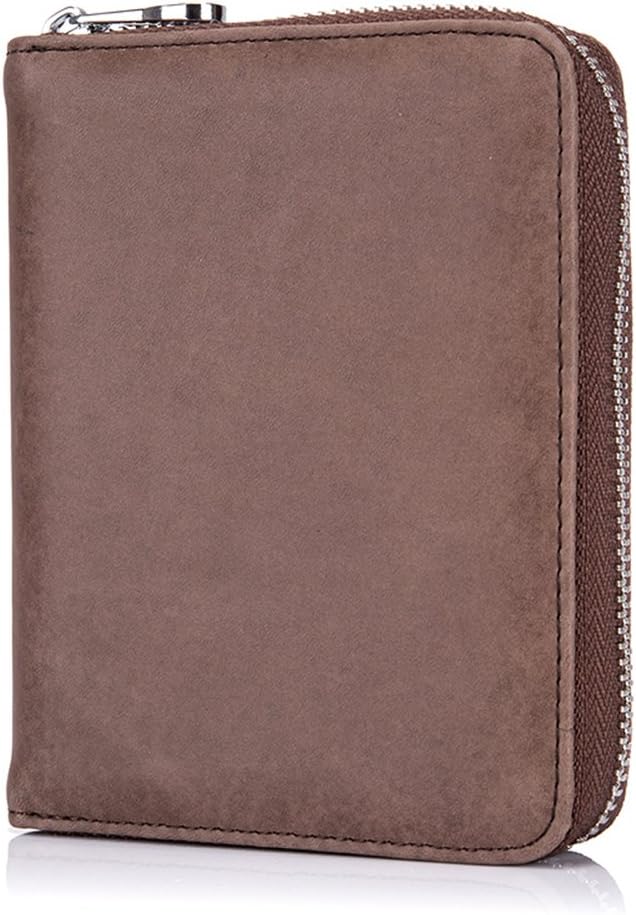 RFID Blocking 24 Slot Credit Card Holder Wallet Real Leather Multi Card Organizer Wallet with Zipper by boshiho