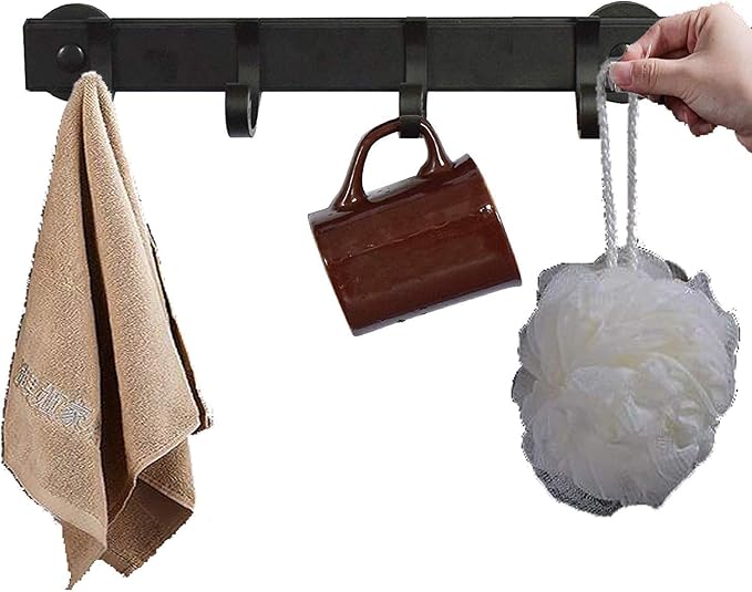 AUXPhome Magnetic BBQ Tool Rack, Universal Fridge Organizer Grill Cutlery Holder Towel Hanger - 4 Adjustable Rail Hooks Storage for Hanging Kitchen Utensils Tongs,Oven mitt,whisks,Hand Towel, etc. - Image 3