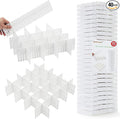 40Pcs Drawer Dividers, Adjustable Drawer Organizer for Socks, Underwear, Makeup, Can Help Tidy Kitchen, Bedroom, Dresser White by Flytianmy