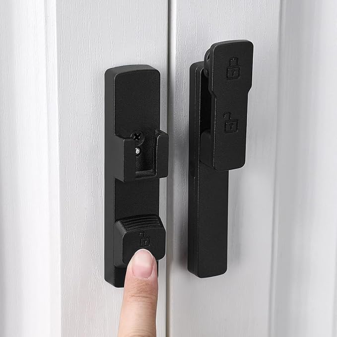 Matte Black 180 Degree Barn Door Lock,Flip Gate Latches Hardware | Zinc Alloy Door Lock,Sliding Door Latches,for bedroom,drawer,pet enclosures,cabinet,garage,window - Image 8