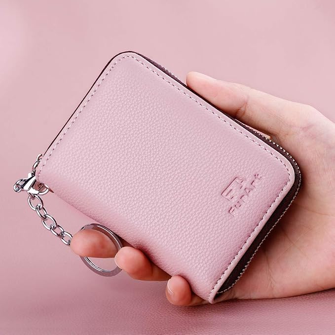 FurArt Zipper Wallet Women RFID Credit Card Holder keychain Wallet | ID Window RFID Blocking Compact Small business 15/16 slots - Image 4